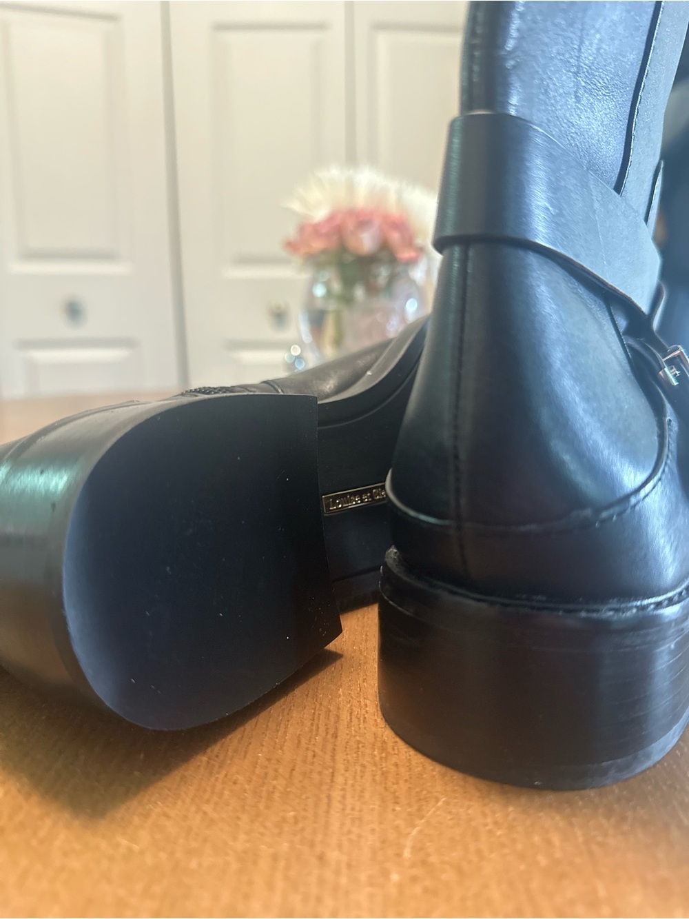 Louis Et Cie Black Leather Moto Valencia Round Toe Boots - Picture 4 of 15